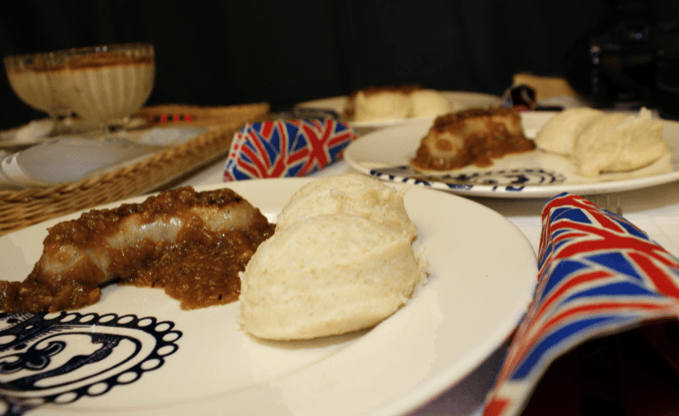 Oatmeal Bangers and Porridge Mash